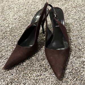 Prada brown suede heels